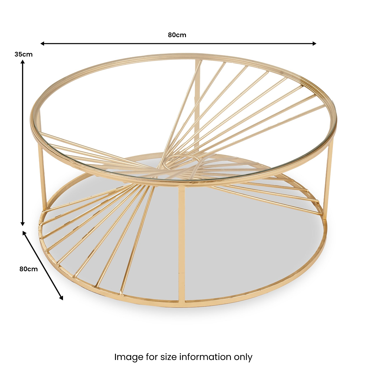 Liberty Gold Metal Coffee Table dimensions