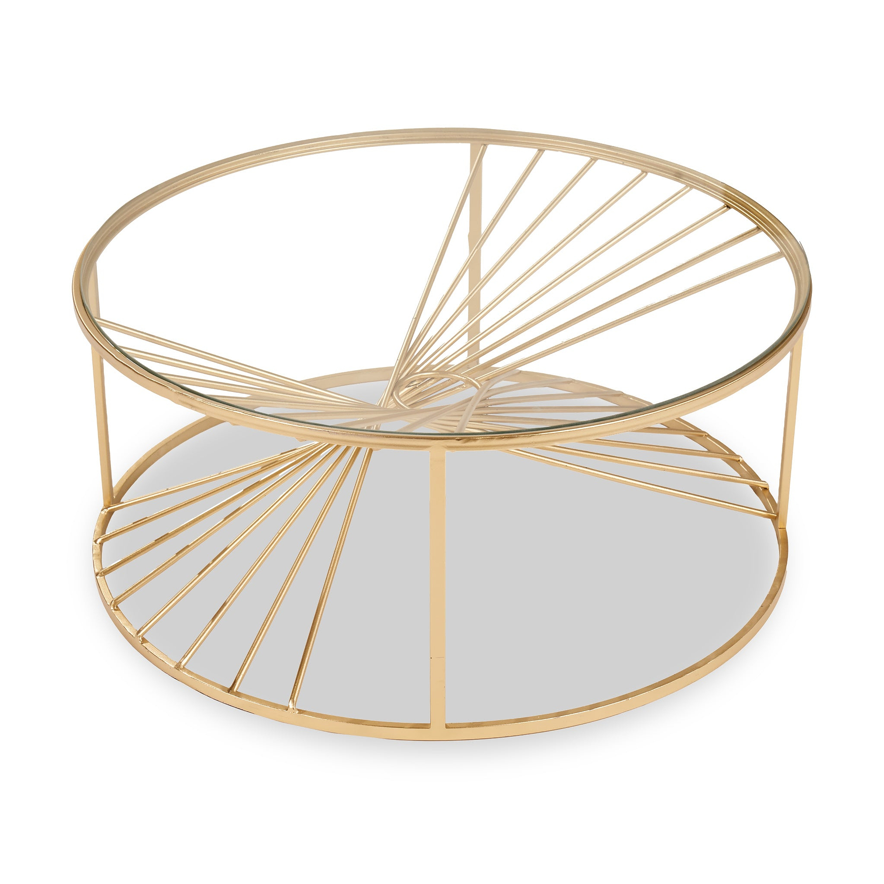 Liberty Glass and Gold Metal Coffee Table from Roseland Furniture