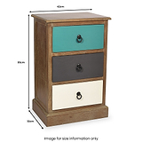 Loft Blue Multicoloured 3 Drawer Unit from Roseland Furniture