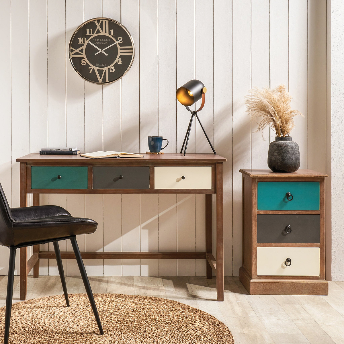 Loft Blue Multicoloured 3 Drawer Unit from Roseland Furniture