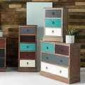 Loft Blue Multicoloured 3 Drawer Unit from Roseland Furniture