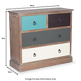 Loft Blue Multicoloured 4 Drawer Unit from Roseland Furniture
