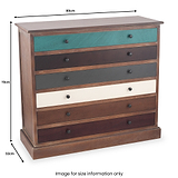 Loft Blue Multicoloured 6 Drawer Unit from Roseland Furniture