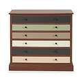 Loft Pine 6 Drawer Chest with sage green drawer from Roseland Furniture