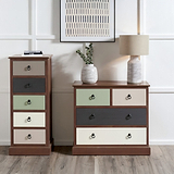 Loft Pine 2 Over 2 Drawer Chest with sage drawer from Roseland Furniture