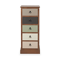 Loft Pine 5 Drawer Tallboy with sage green drawer from Roseland Furniture