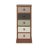 Loft Pine 5 Drawer Tallboy with sage green drawer from Roseland Furniture