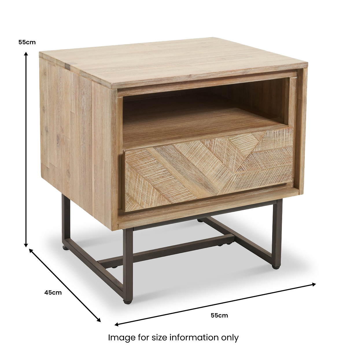 Marca Sand Wash 1 Drawer 1 Shelf Unit from Roseland Furniture