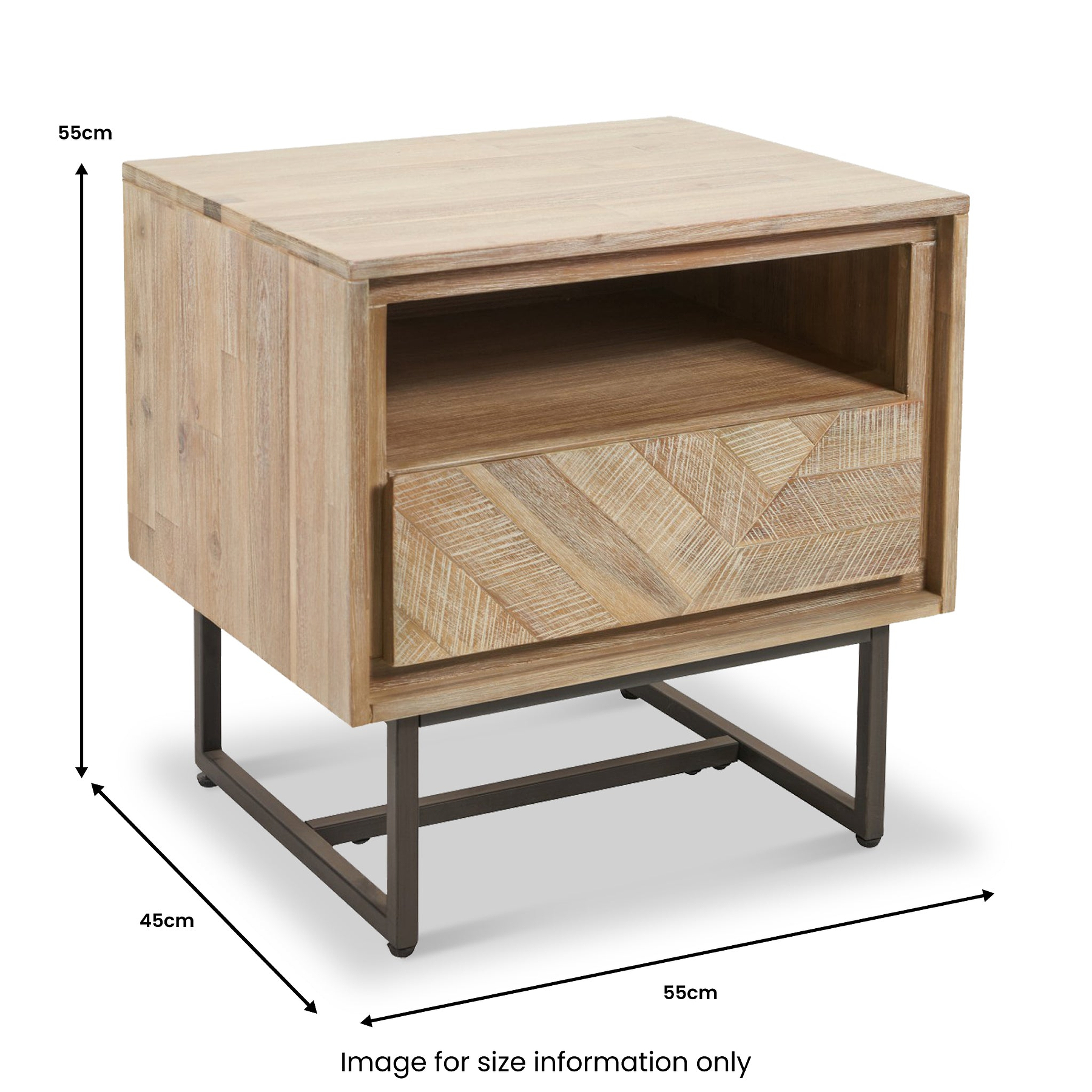 Marca Sand Wash 1 Drawer 1 Shelf Unit from Roseland Furniture