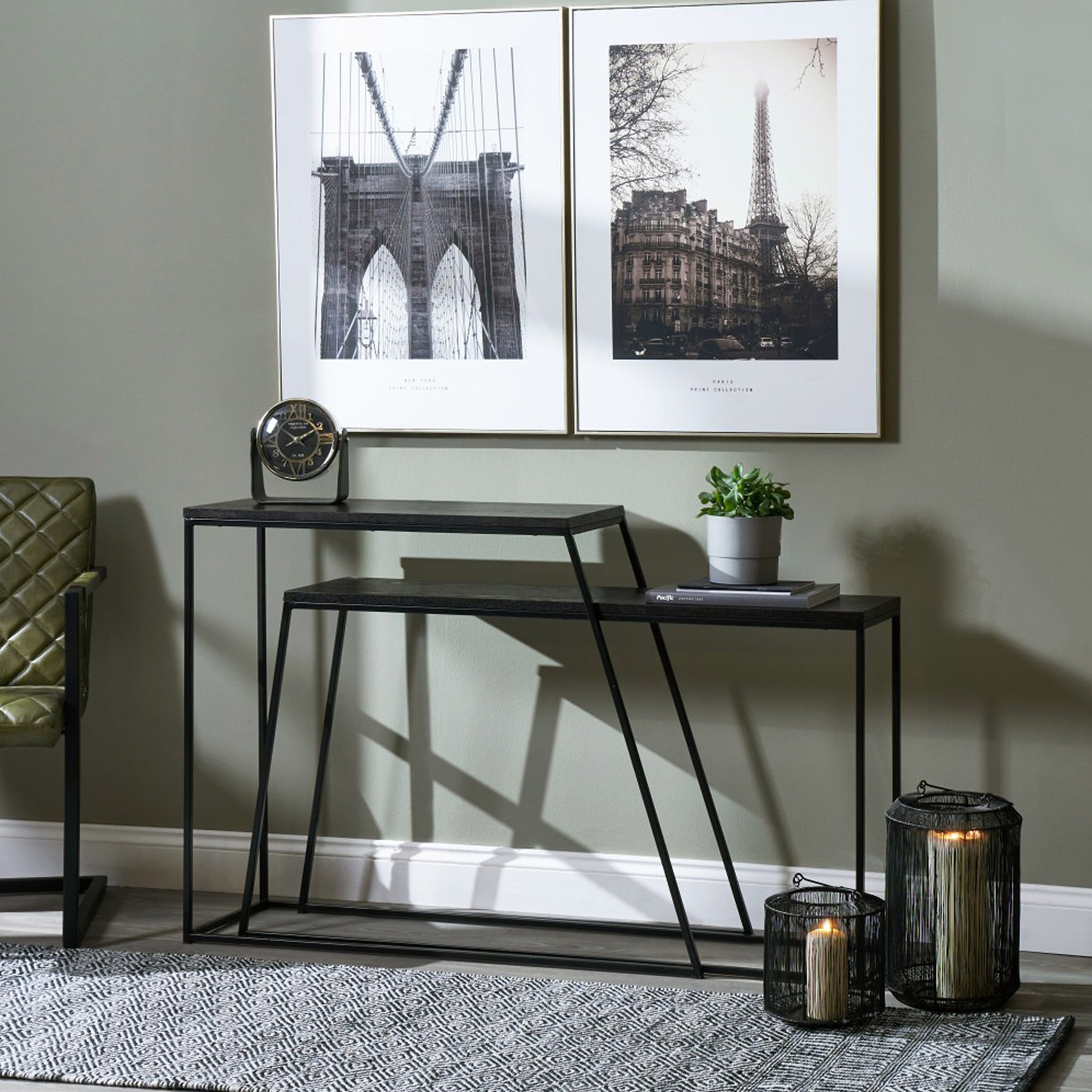 Mashiko So2 Black Console Tables from Roseland Furniture