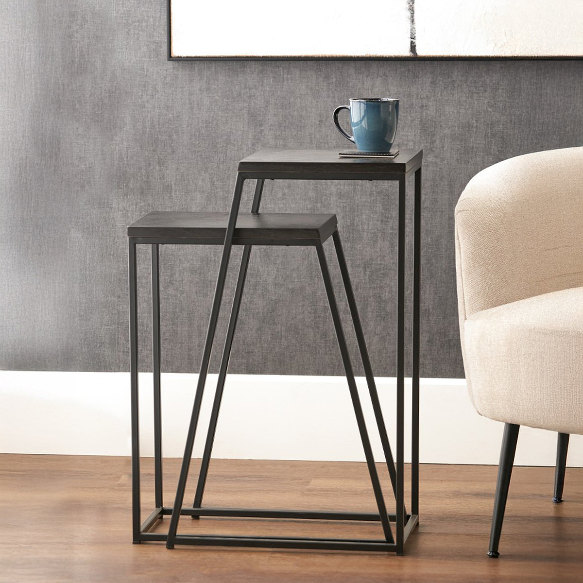 Mashiko So2 Black Side Tables from Roseland Furniture