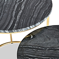 Milly So2 Black Marble and Gold Metal Side Tables from Roseland Furniture