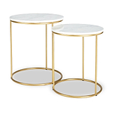 Milly So2 White Marble and Gold Metal Side Tables from Roseland Furniture