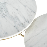 Milly So2 White Marble and Gold Metal Side Tables from Roseland Furniture