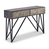 Verde Black 2 Drawer Console Table from Roseland Furniture
