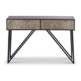 Verde Black 2 Drawer Console Table from Roseland Furniture