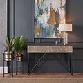 Verde Black 2 Drawer Console Table from Roseland Furniture
