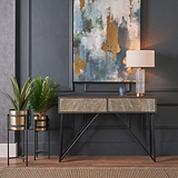 Verde Black 2 Drawer Console Table from Roseland Furniture
