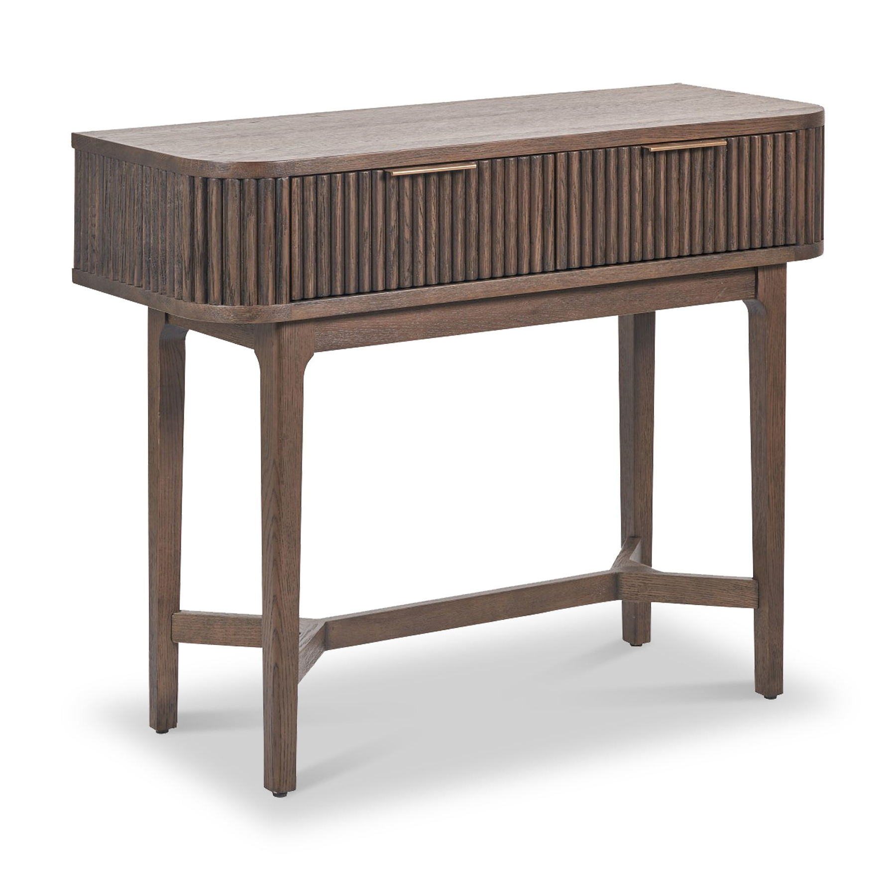 Raie Dark Brown 2 Drawer Console Table from Roseland Furniture