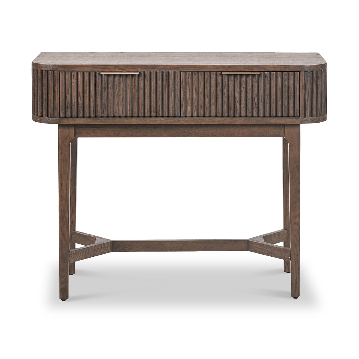 Raie Dark Brown 2 Drawer Console Table from Roseland Furniture