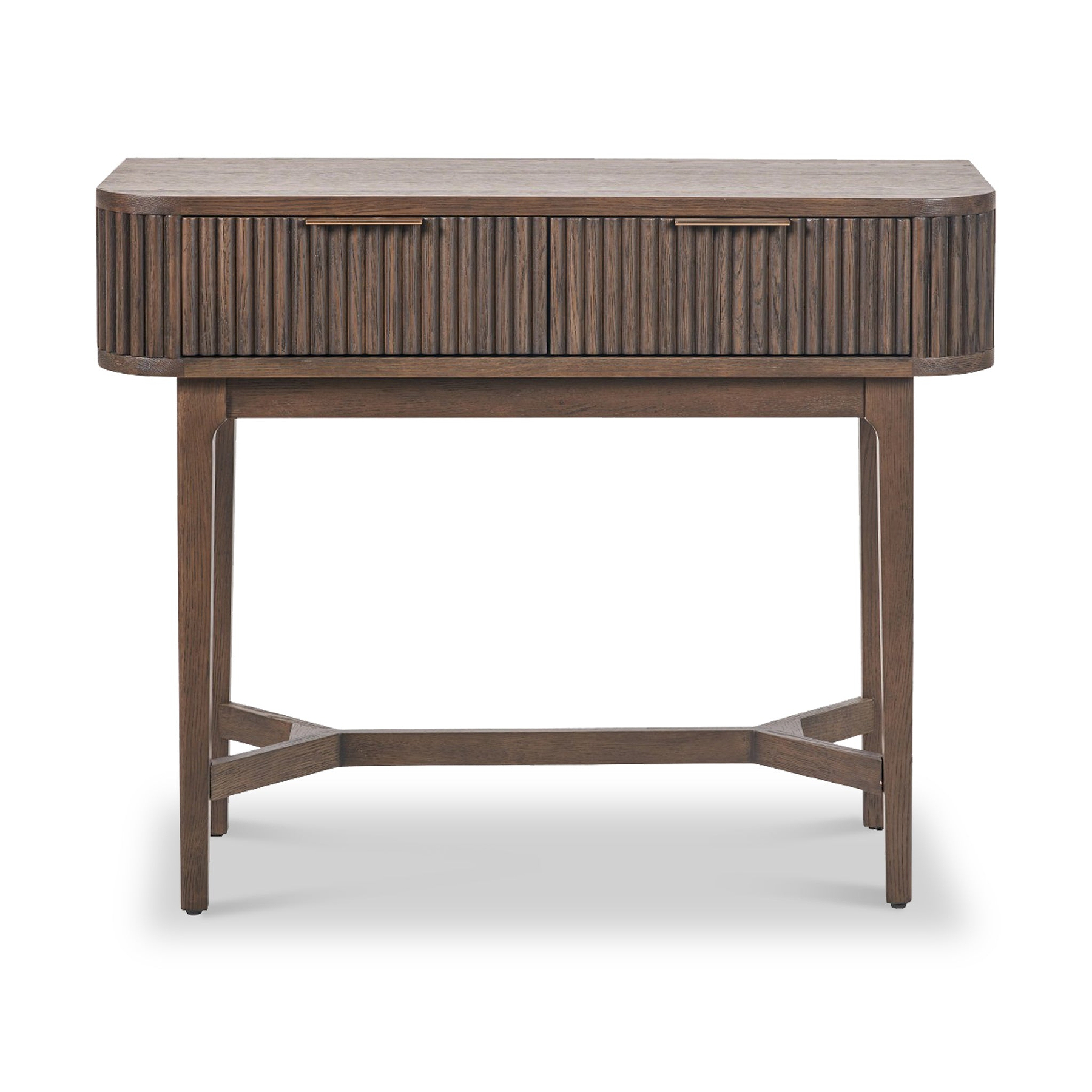 Raie Dark Brown 2 Drawer Console Table from Roseland Furniture