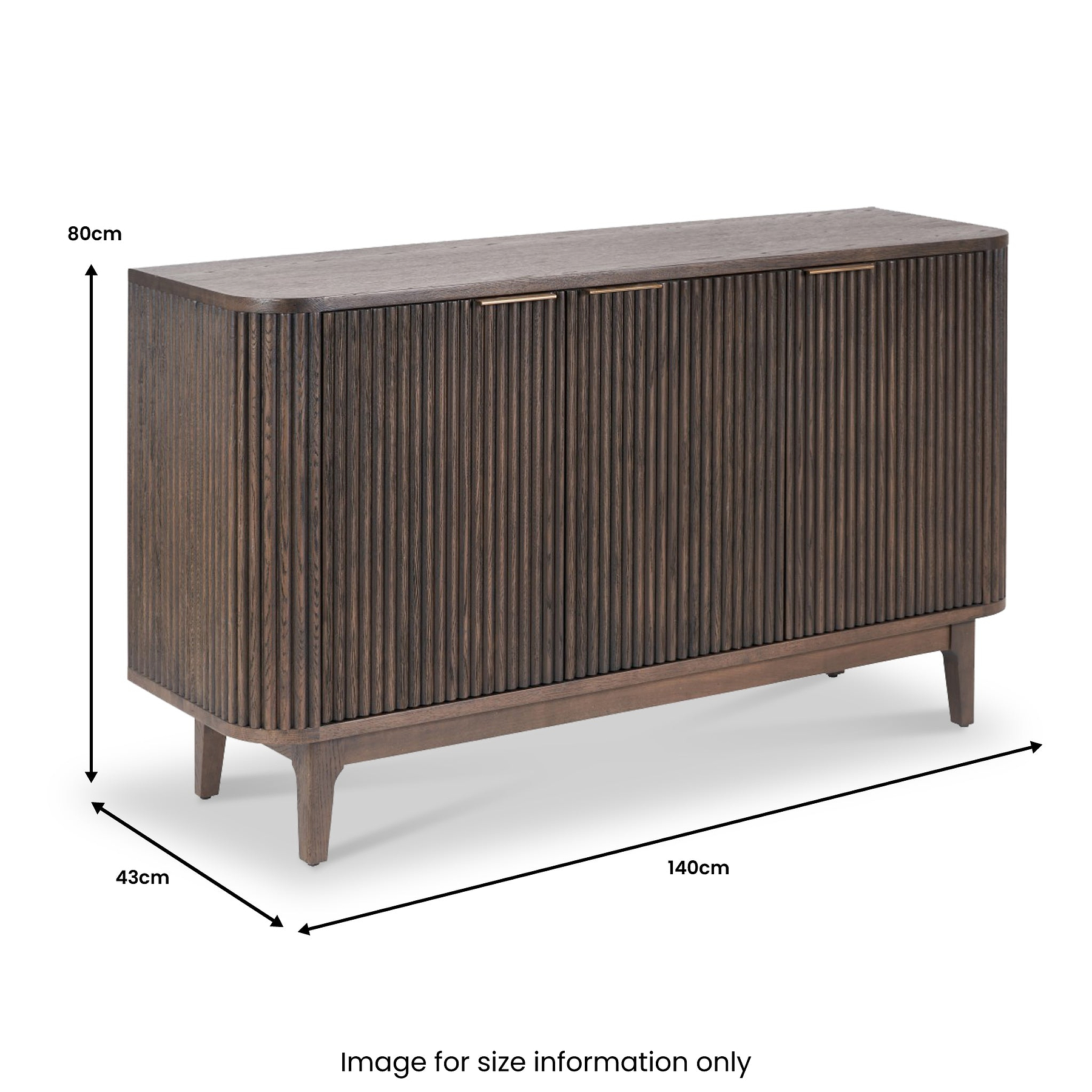 Raie Dark Brown 3 Door Sideboard from Roseland Furniture