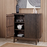 Raie Dark Brown 2 Door Bar Cabinet from Roseland Furniture