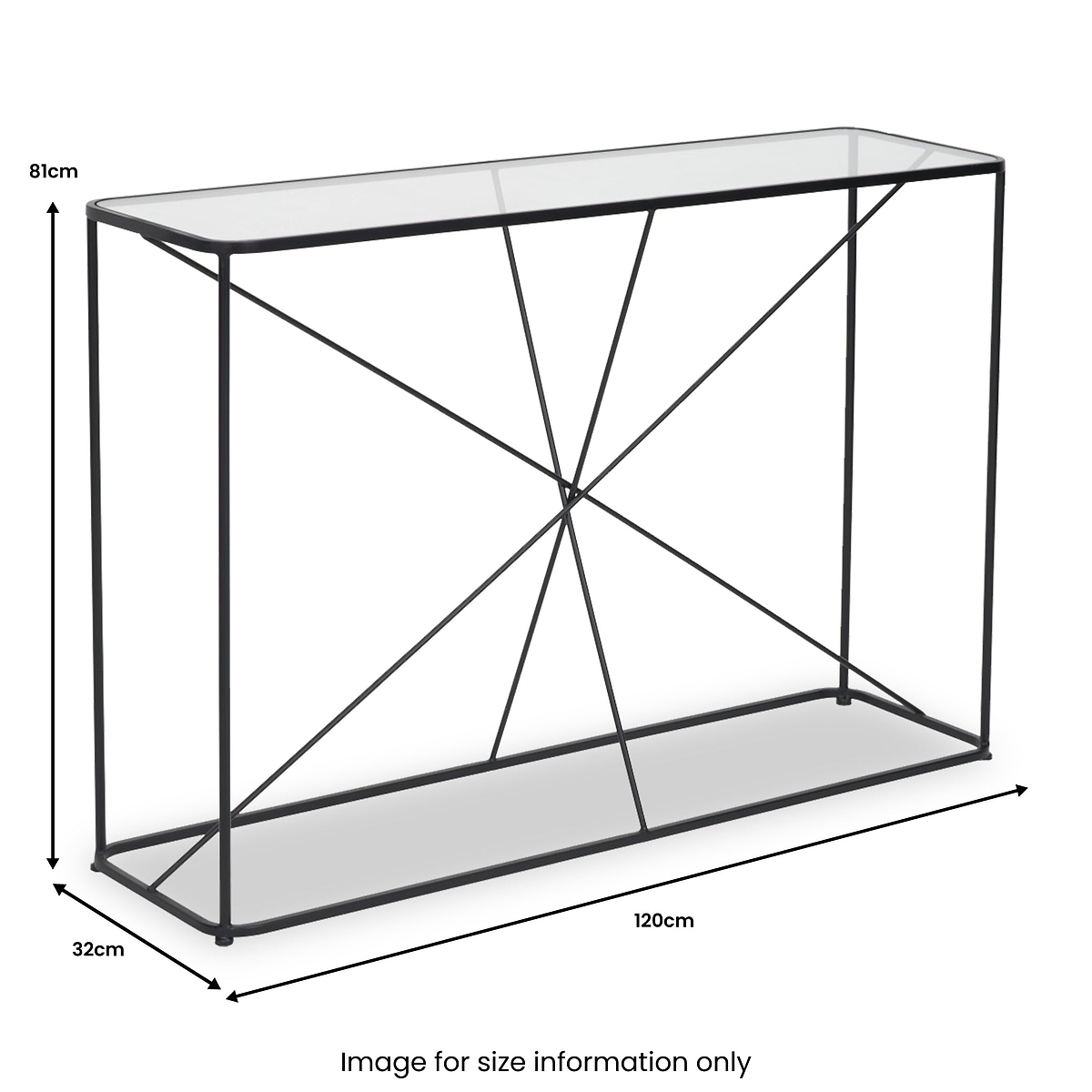Roxy Glass and Black Console Table from Roseland Furniture