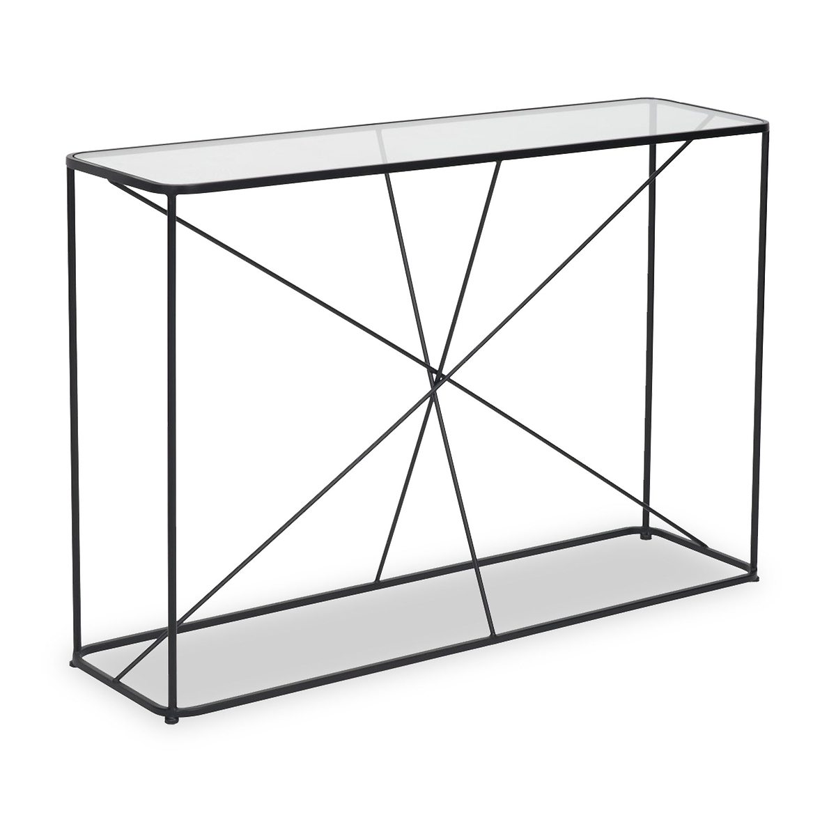 Roxy Glass and Black Console Table from Roseland Furniture