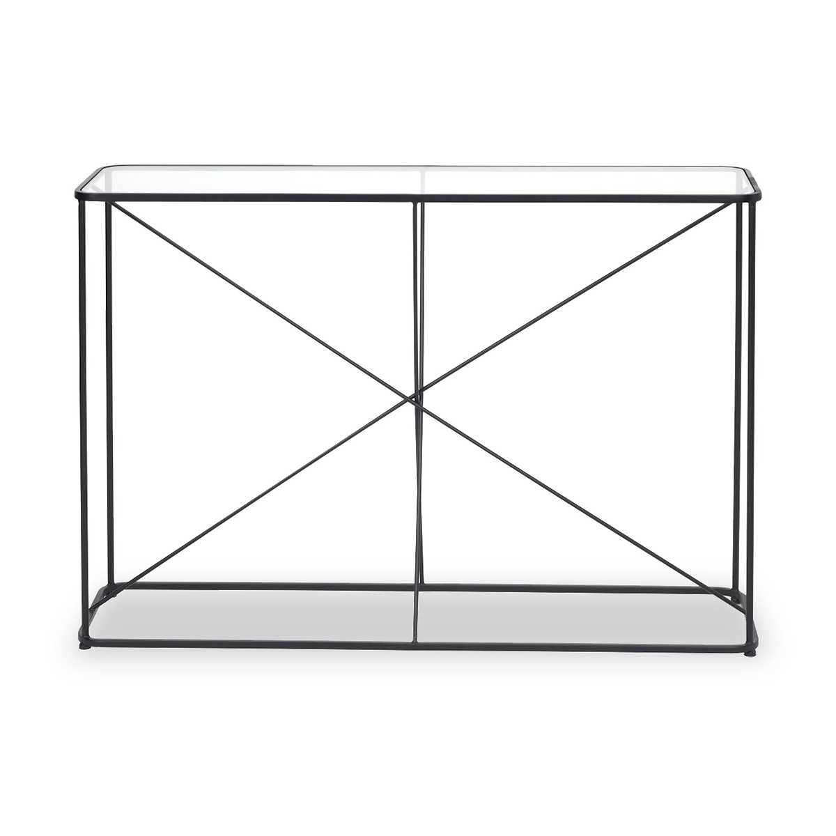 Roxy Glass and Black Console Table from Roseland Furniture