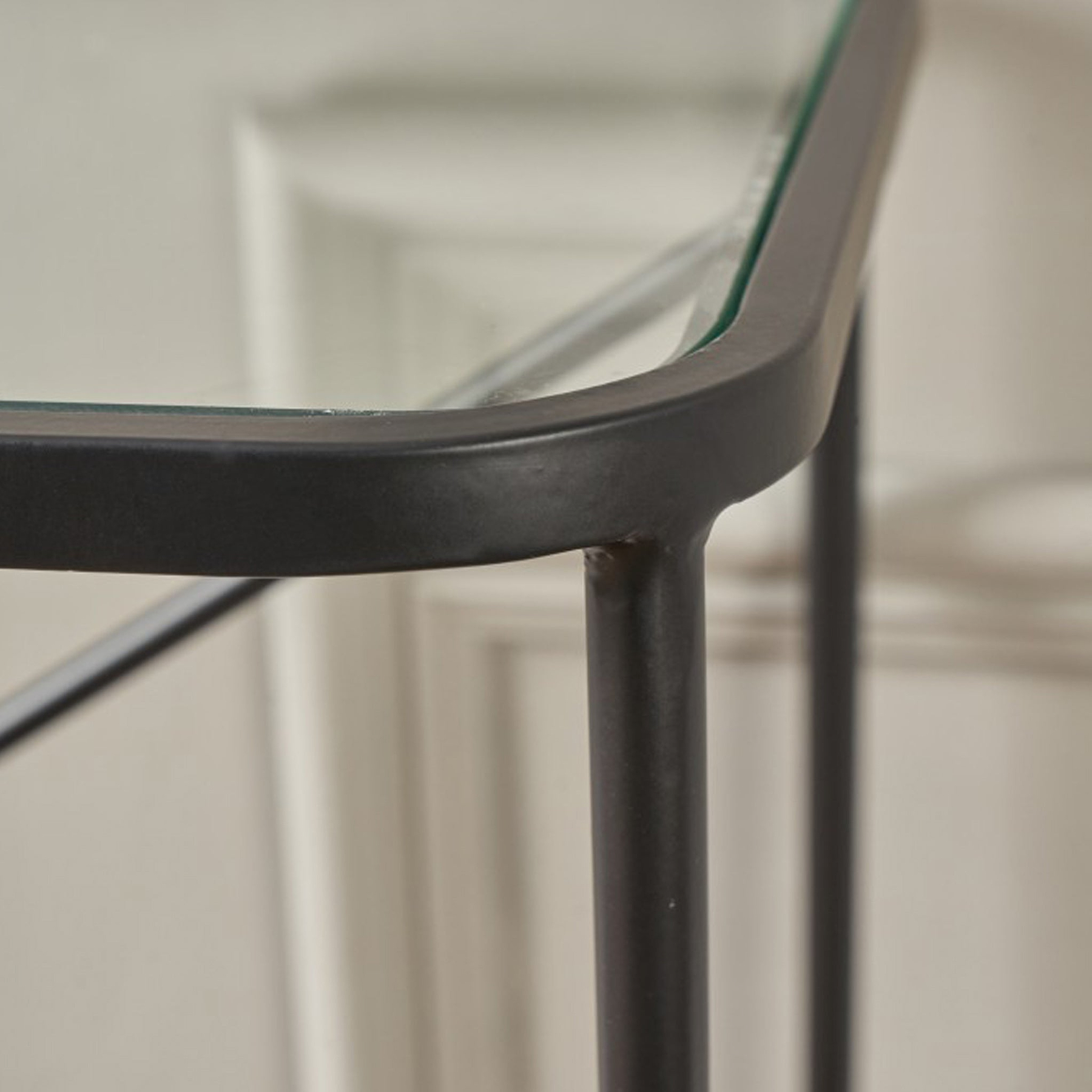 Roxy Glass and Black Console Table from Roseland Furniture
