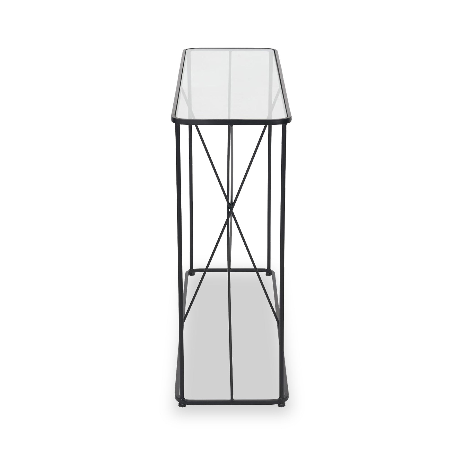 Roxy Glass and Black Console Table from Roseland Furniture