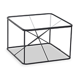 Roxy Glass and Black Metal Coffee Table from Roseland Furniture