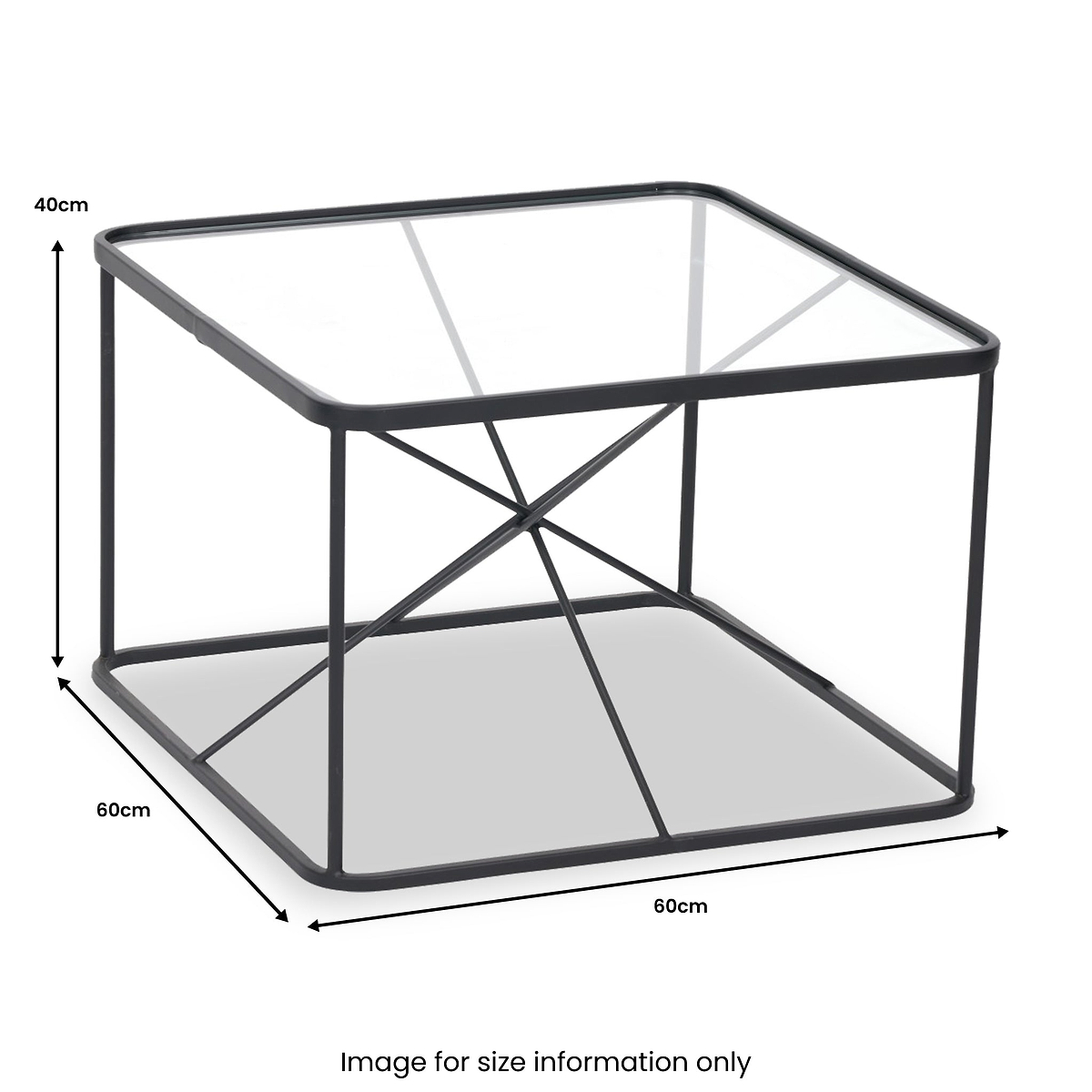 Roxy Glass and Black Metal Coffee Table from Roseland Furniture