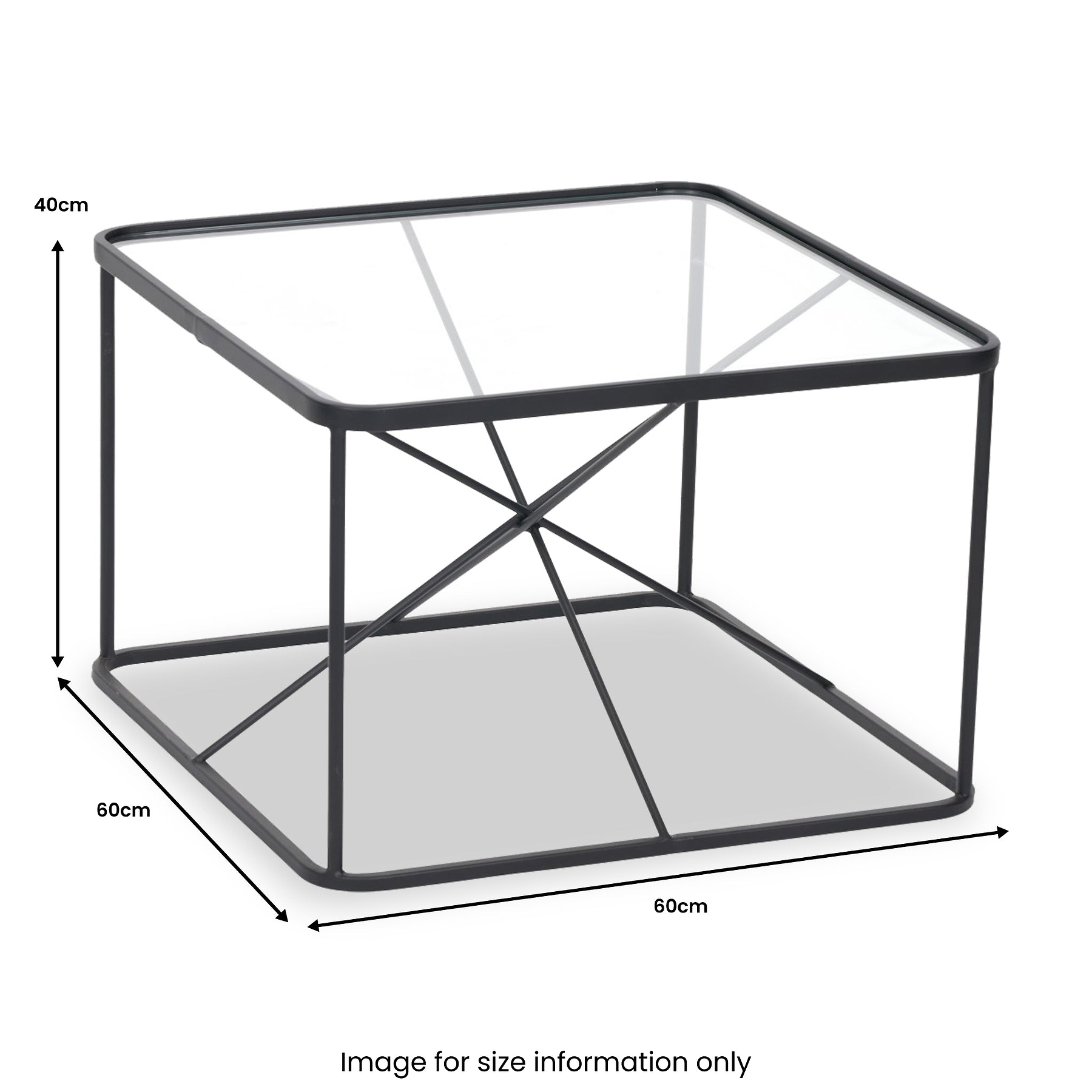 Roxy Glass and Black Metal Coffee Table from Roseland Furniture