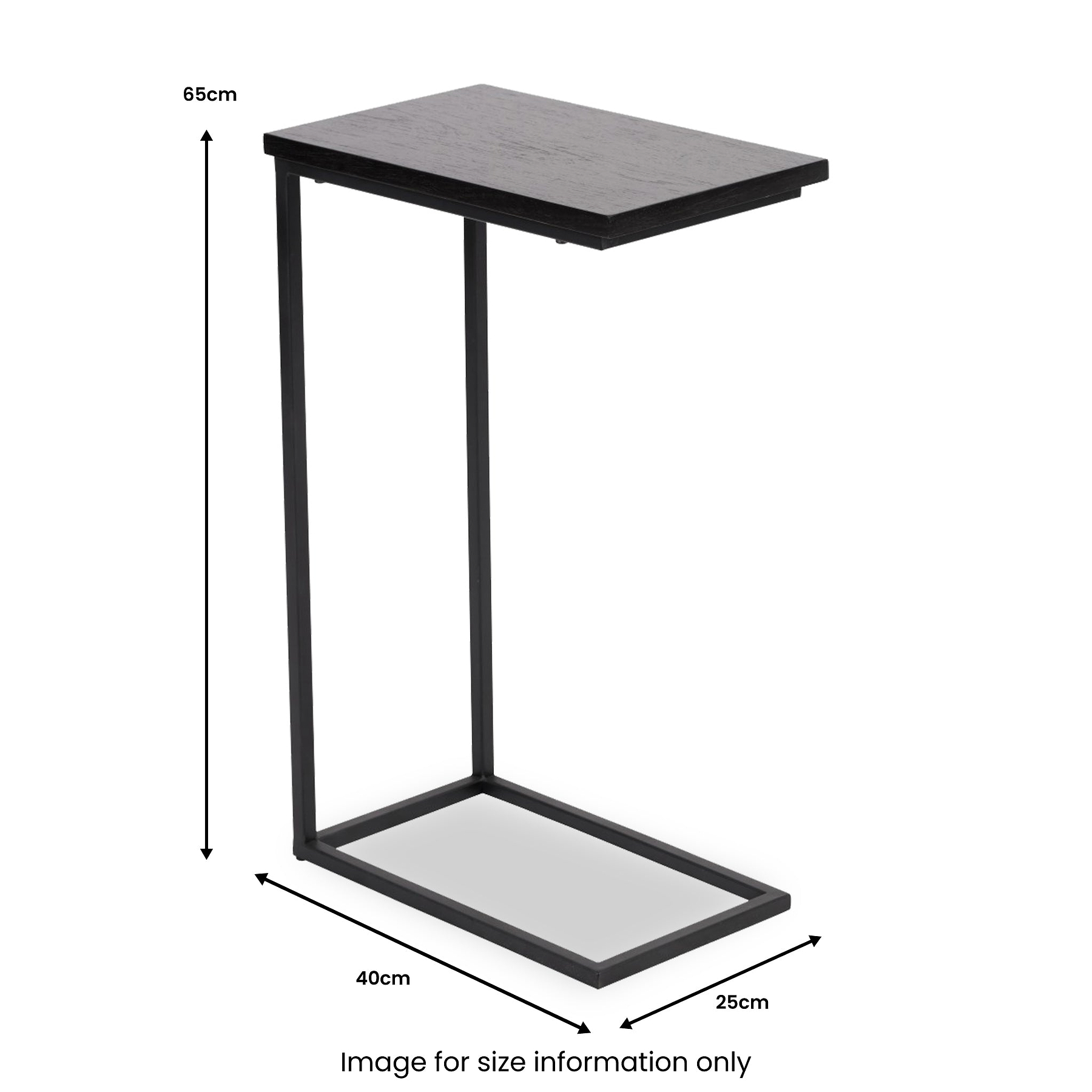 Daley Black Supper Side Table from Roseland Furniture