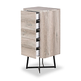 Ukiah Grey Oak 5 Drawer Tall Boy from Roseland Furniture