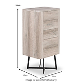 Ukiah Grey Oak 5 Drawer Tall Boy from Roseland Furniture