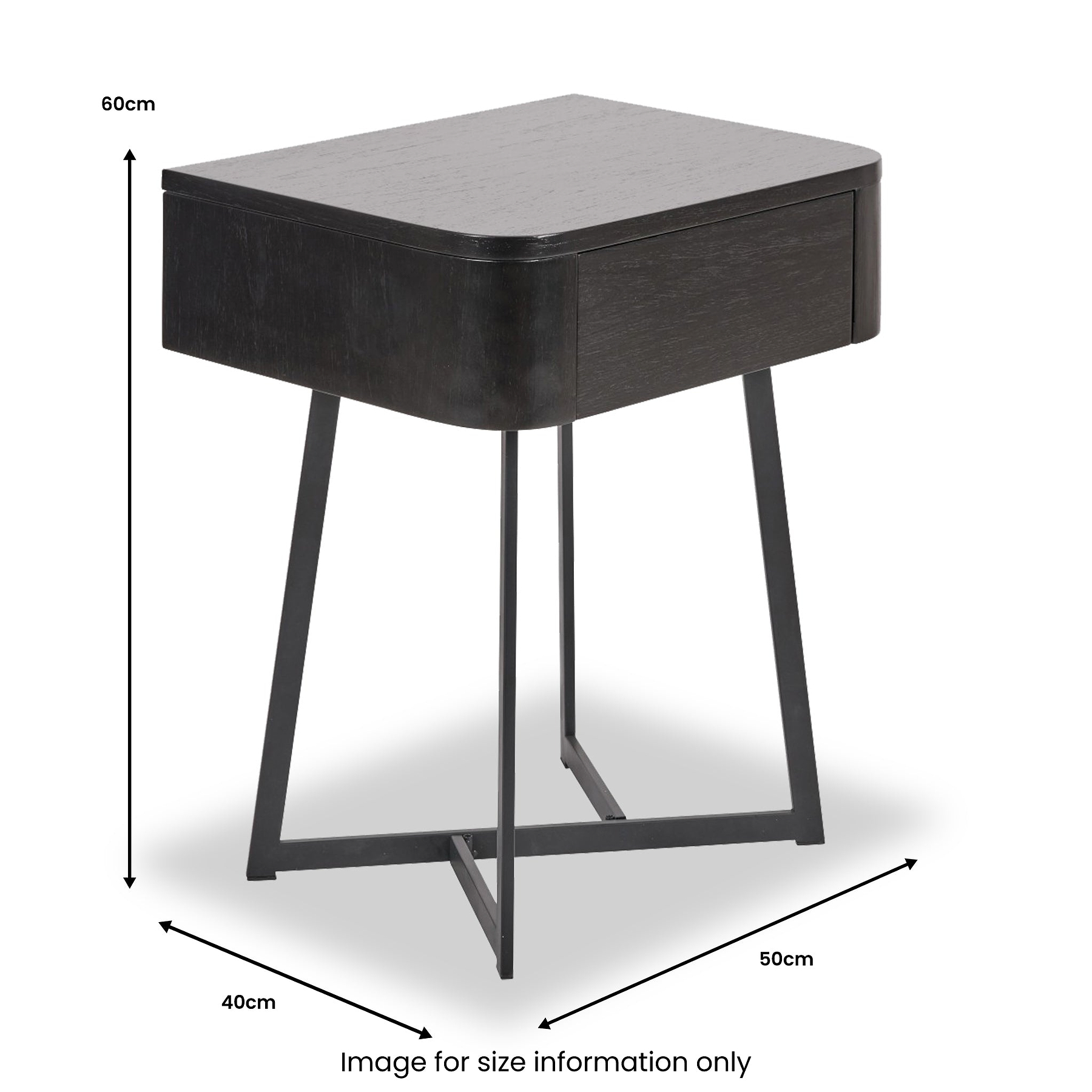 Ukiah Black Ash 1 Drawer Unit from Roseland Furniture