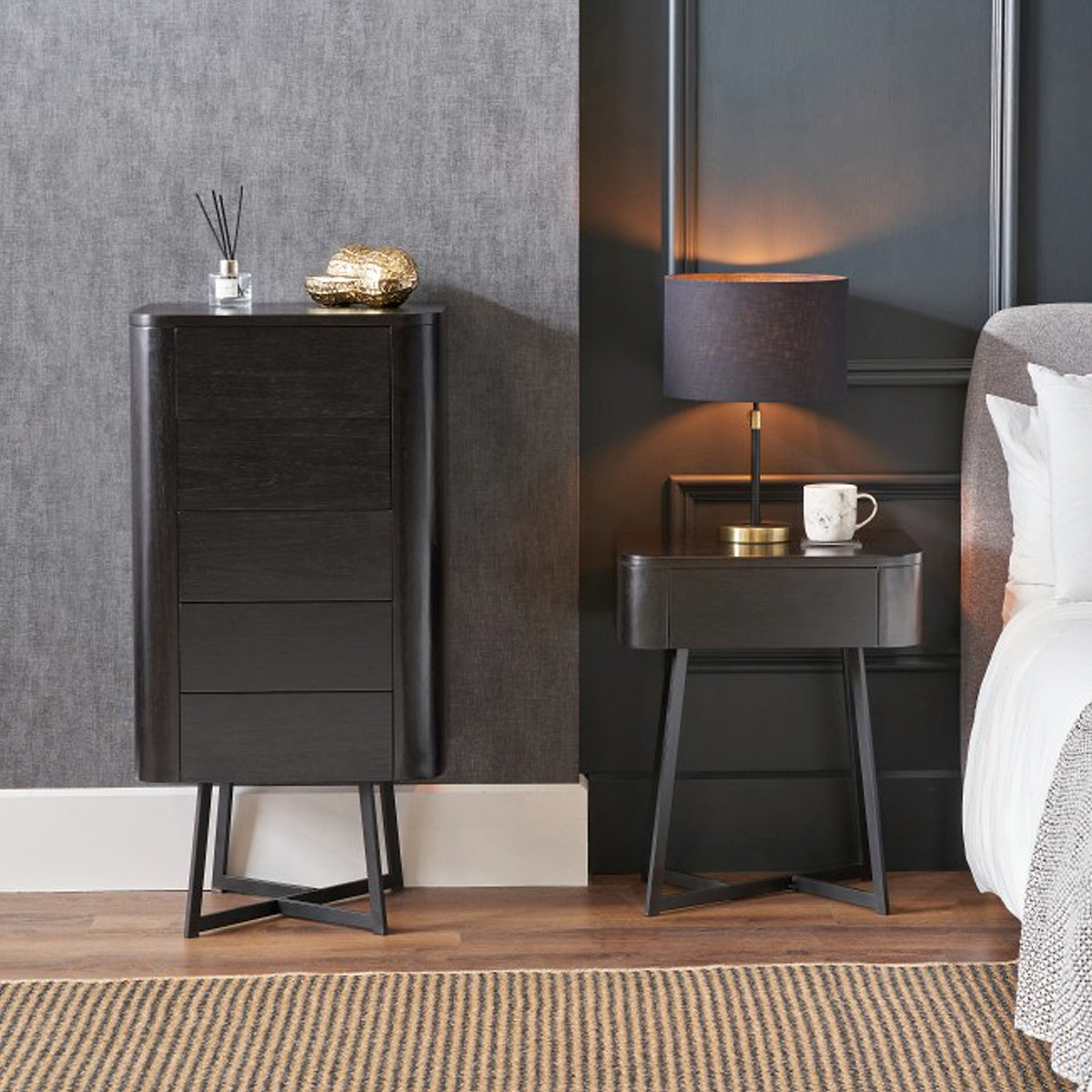 Ukiah Black Ash Tallboy from Roseland Furniture