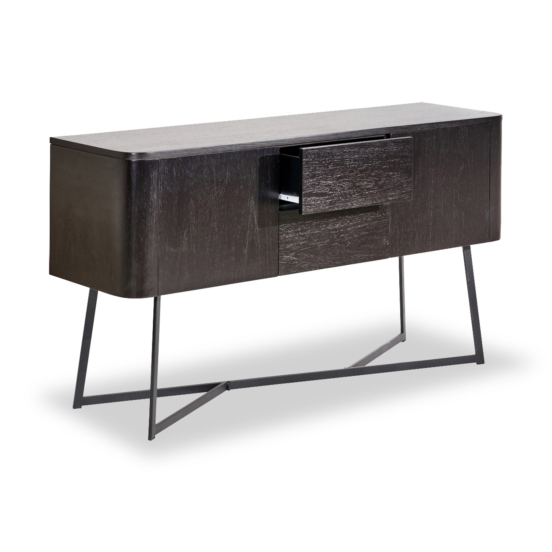 Ukiah Black Ash 2 Door 2 Drawer Sideboard from Roseland Furniture