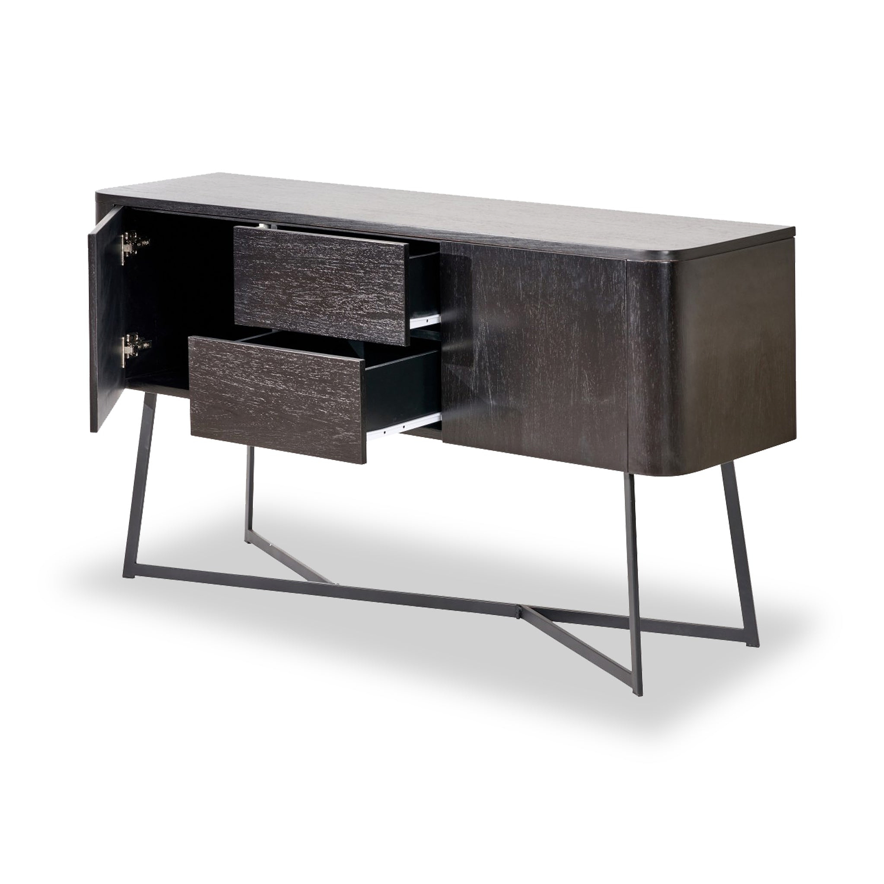 Ukiah Black Ash 2 Door 2 Drawer Sideboard from Roseland Furniture