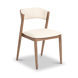 Elias Dark Ash Curved Back Dining Chair from Roseland Furniture