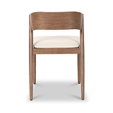Elias Dark Ash Curved Back Dining Chair from Roseland Furniture