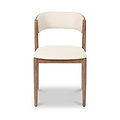 Elias Dark Ash Curved Back Dining Chair from Roseland Furniture