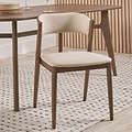 Elias Dark Ash Curved Back Dining Chair from Roseland Furniture