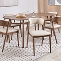 Elias Dark Ash Curved Back Dining Chair from Roseland Furniture