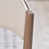 Elias Dark Ash Curved Back Dining Chair from Roseland Furniture