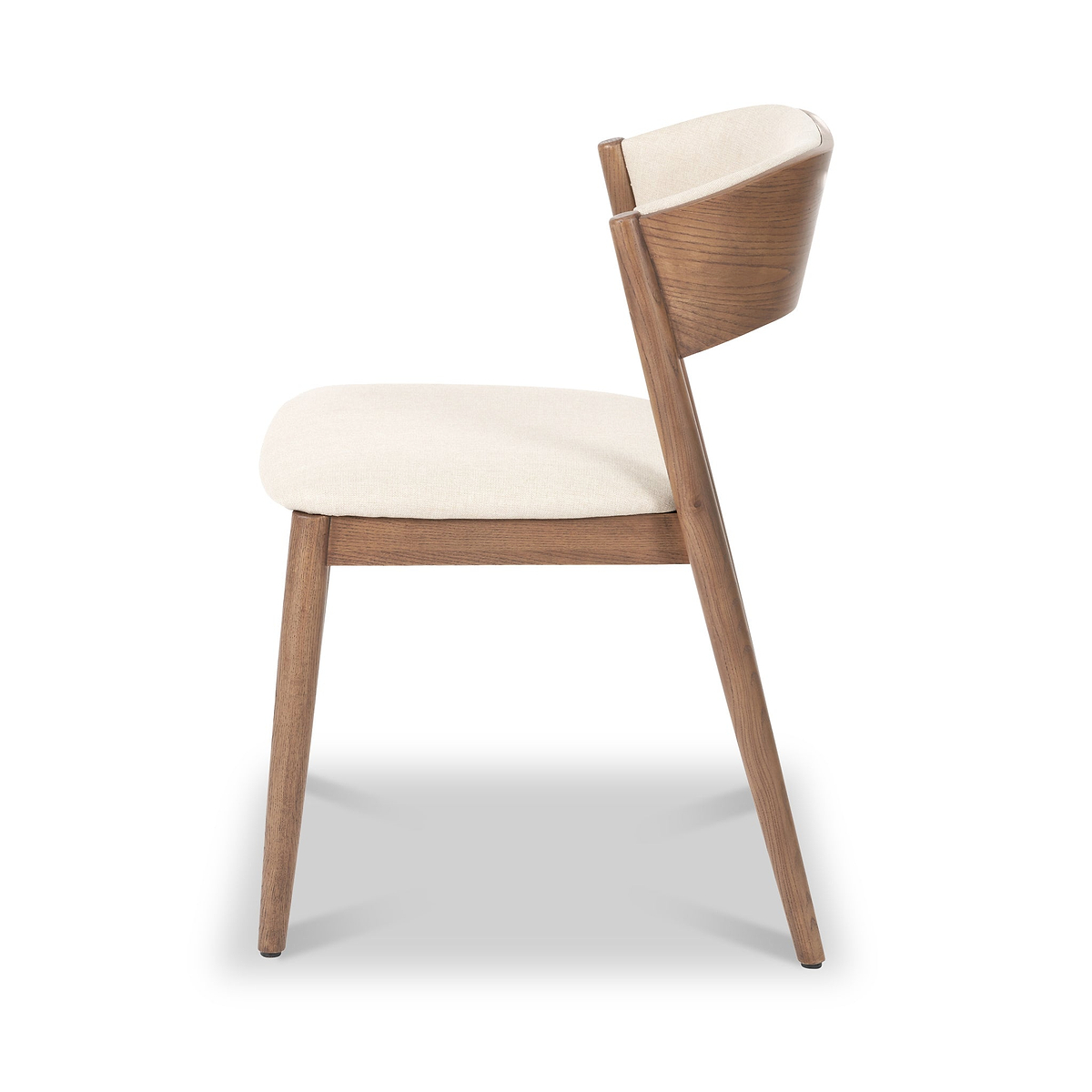 Elias Dark Ash Curved Back Dining Chair from Roseland Furniture