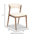 Elias Dark Ash Curved Back Dining Chair dimensions
